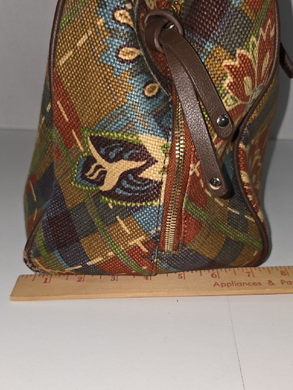 Spartina 449 Plaid Gracie Floral Shoulder Bag in Brown, Green, Blue, Red - Picture 17 of 17